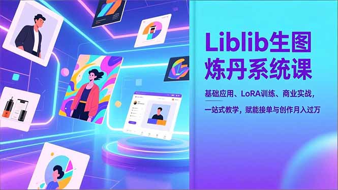 Liblib生图炼丹系统课，基础应用、LoRA训练、商业实战，一站式教学，赋能接单与创作月入过万-知芽创业社