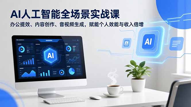AI人工智能全场景实战课，办公提效、内容创作、音视频生成，赋能个人效能与收入倍增-知芽创业社