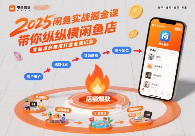 2025闲鱼实战掘金课，带你纵横闲鱼店，零起点多维度打造全能玩家-知芽创业社