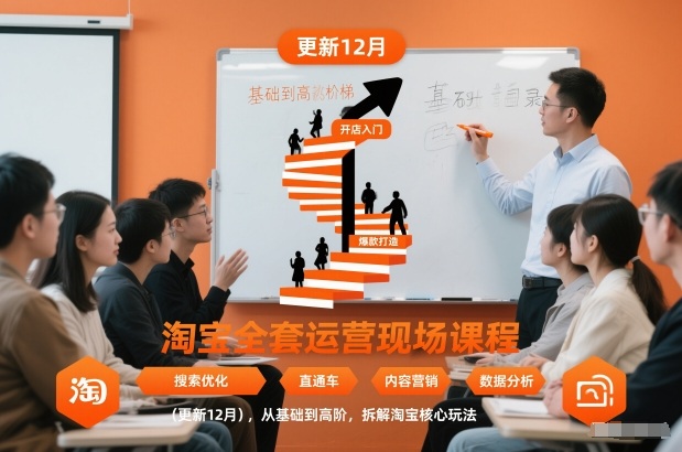 淘宝全套运营现场课程(更新12月)，从基础到高阶，拆解淘宝核心玩法-知芽创业社