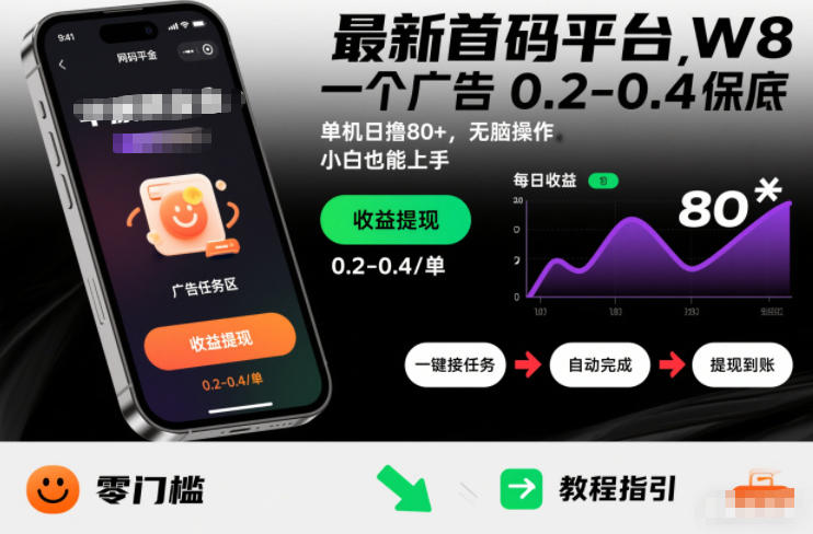 最新首码平台，一个广告 0.2-0.4 保底，单机日撸80+，可矩阵无脑操作，小白也能上手【揭秘】-知芽创业社