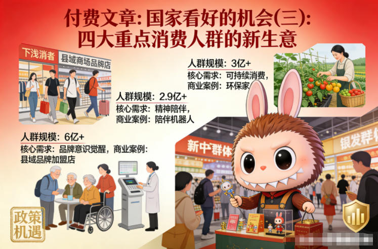 付费文章：国家看好的机会(三)：四大重点消 费人群的新生意-知芽创业社
