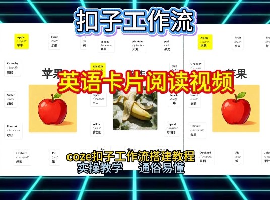 【一键生成英语卡片单词阅读工作流】2026保姆级教程，Coze工作流一键搭，英语单词卡片+阅读练习直接搞定-知芽创业社