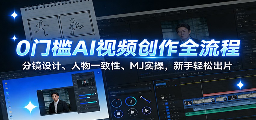 0门槛AI视频创作全流程：分镜设计、人物一致性、MJ实操，新手轻松出片-知芽创业社