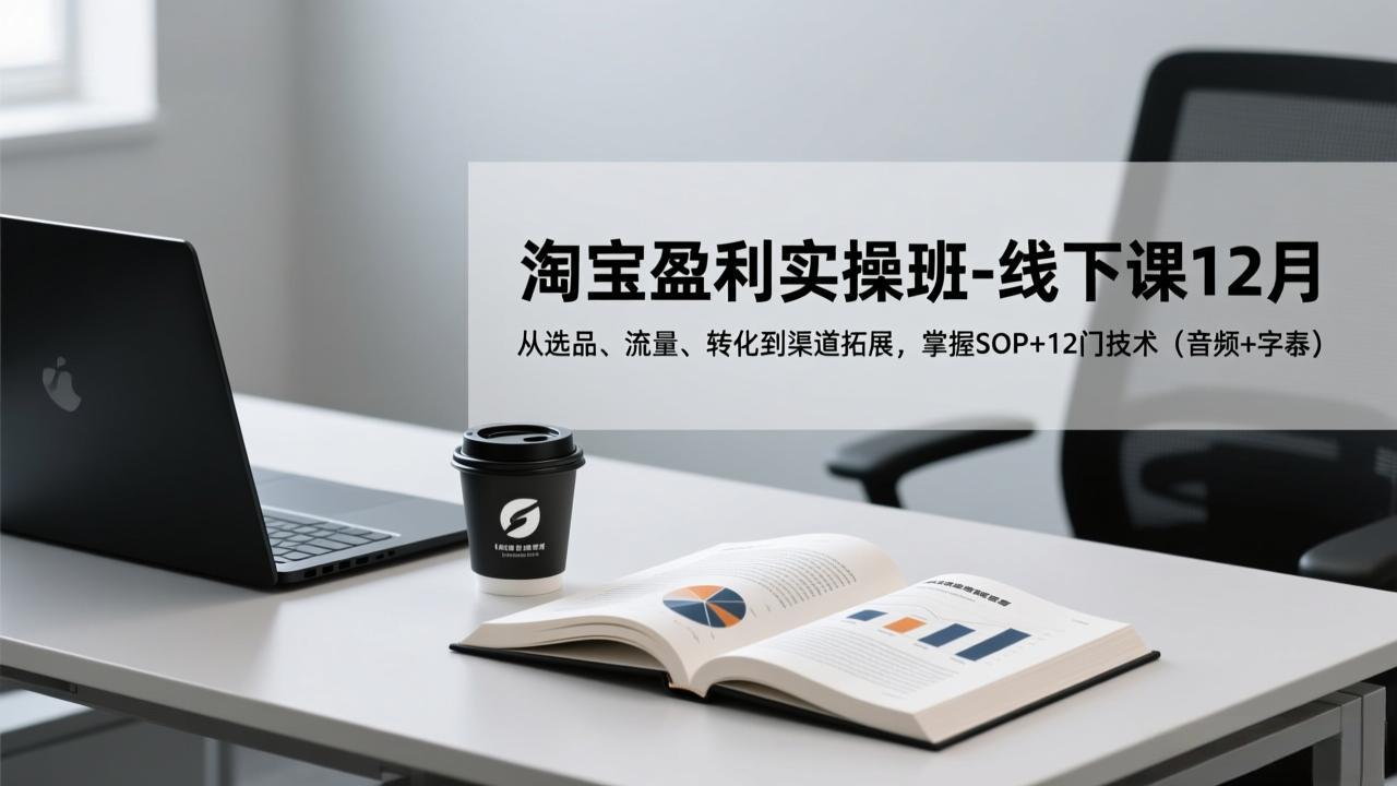 淘宝盈利实操班-线下课12月，从选品、流量、转化到渠道拓展，掌握SOP+12门技术(音频+字幕-知芽创业社
