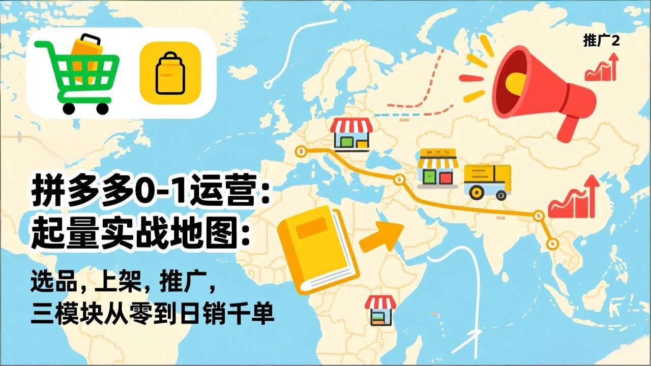 拼多多0-1运营：起量实战地图：选品，上架，推广，三模块从零到日销千单-知芽创业社