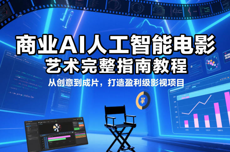 商业AI人工智能电影制作的艺术完整指南教程，从创意到成片，打造盈利级影视项目-知芽创业社