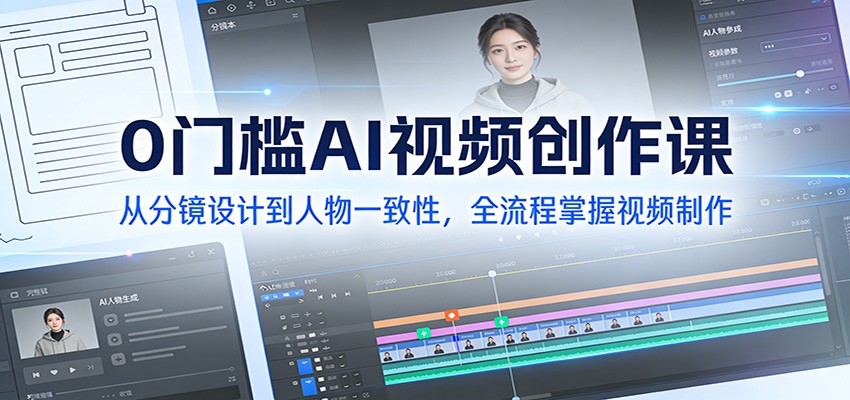 0门槛AI视频创作课：从分镜设计到人物一致性，全流程掌握视频制作-知芽创业社