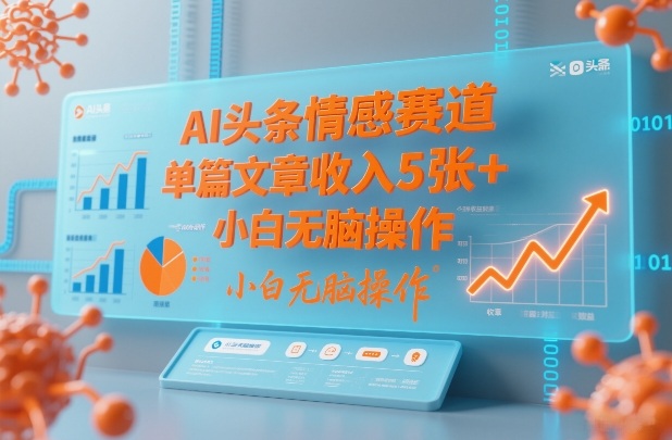 AI头条情感赛道，单篇文章收入5张+，小白无脑操作-知芽创业社