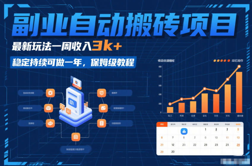 副业自动搬砖项目，最新玩法一周收入3k+，稳定持续可做一年，保姆级教程【揭秘】-知芽创业社