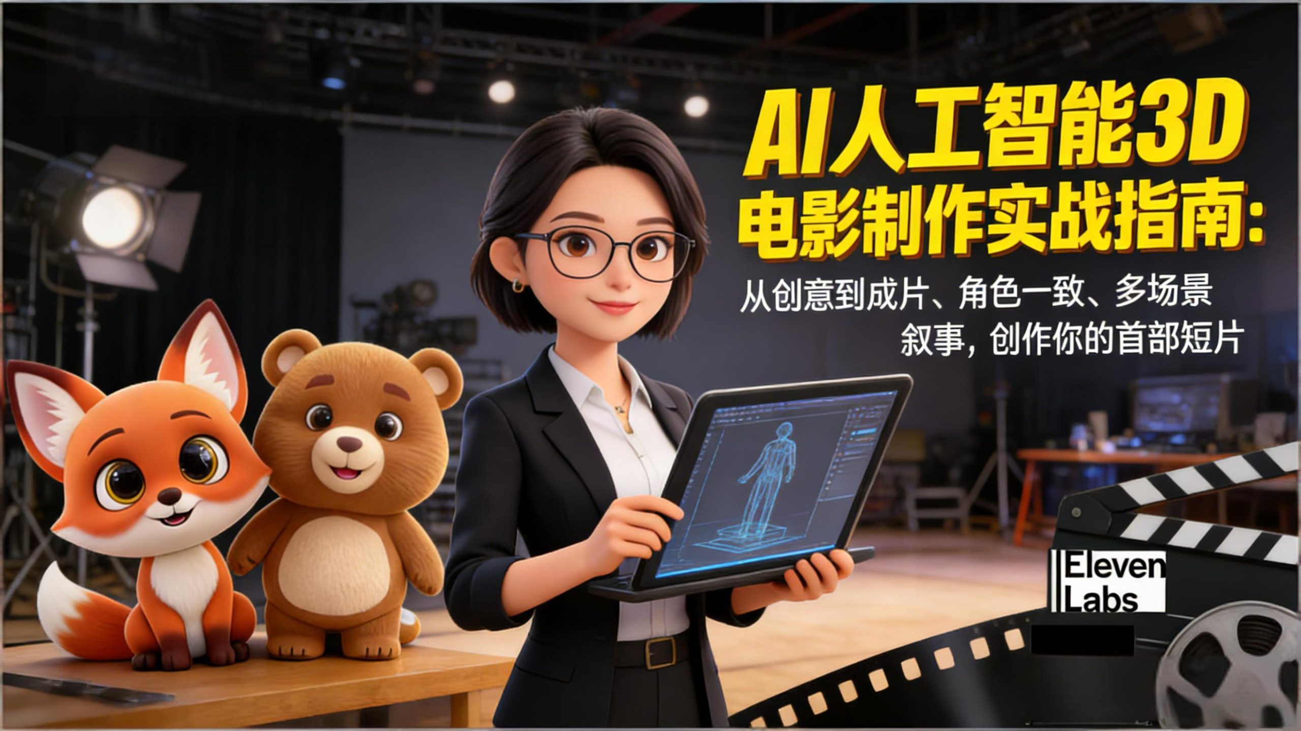 AI人工智能3D电影制作实战指南:从创意到成片、角色一致、多场景叙事,创作你的首部短片-知芽创业社