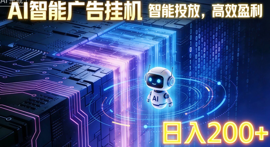 ai智能广告挂机项目，合规挂载广告即可赚取收益，单日收益可达400～500+-知芽创业社