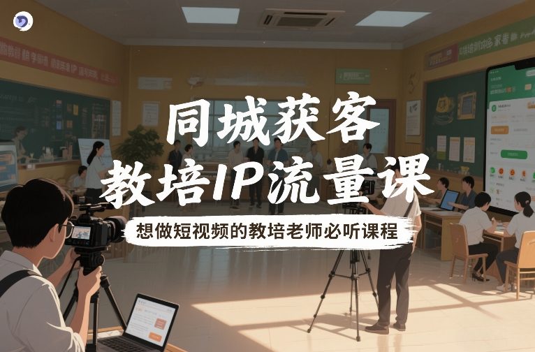 同城获客,教培IP流量课,想做短视频的教培老师必听课程-知芽创业社