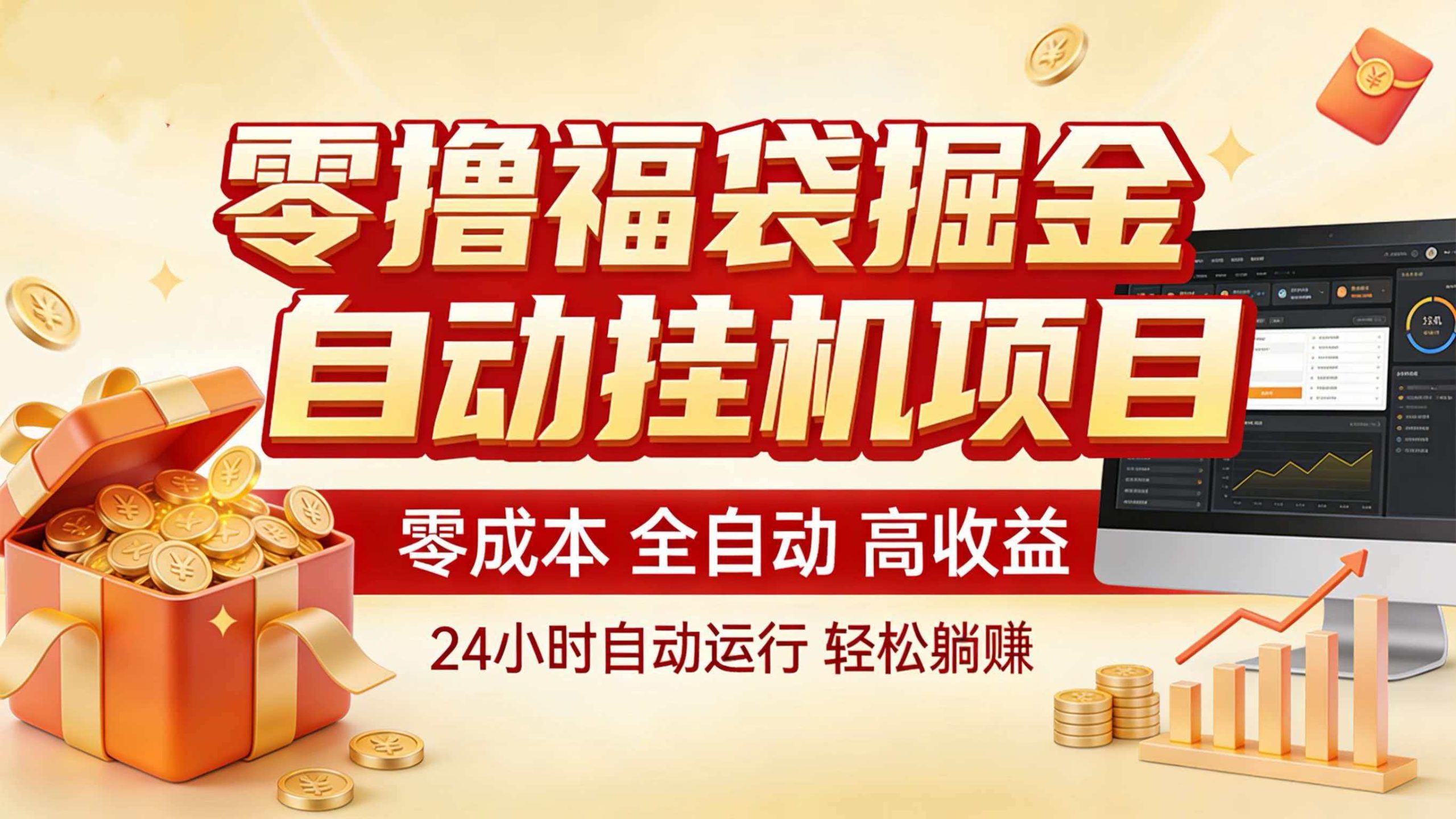 零撸福袋掘金！全自动挂机躺赚，新手也能上手-知芽创业社
