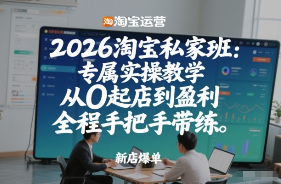 2026淘宝私家班：专属实操教学，从0起店到盈利，全程手把手带练-知芽创业社