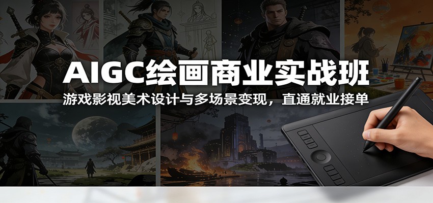 AIGC绘画商业实战班：游戏影视美术设计与多场景变现，直通就业接单-知芽创业社