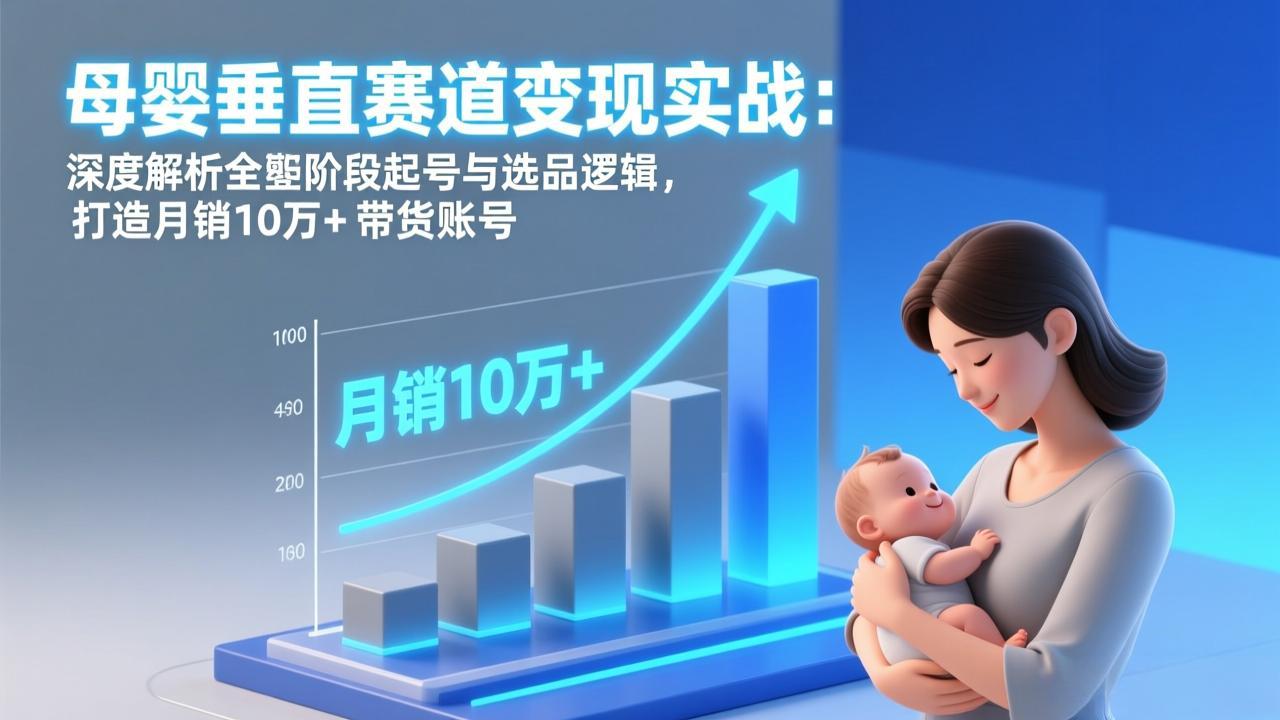 母婴垂直赛道变现实战：深度解析三大阶段起号与选品逻辑，打造月销10万+带货账号-知芽创业社