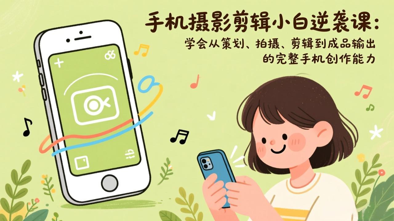 手机摄影剪辑小白逆袭课：学会从策划、拍摄、剪辑到成品输出的完整手机创作能力-知芽创业社