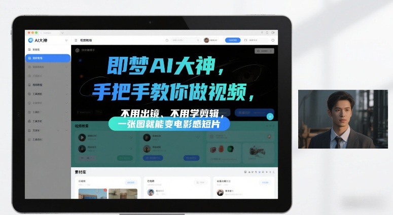 即梦AI大神手把手教你做视频，不用出镜、不用学剪辑，一张图就能变电影感短片-知芽创业社