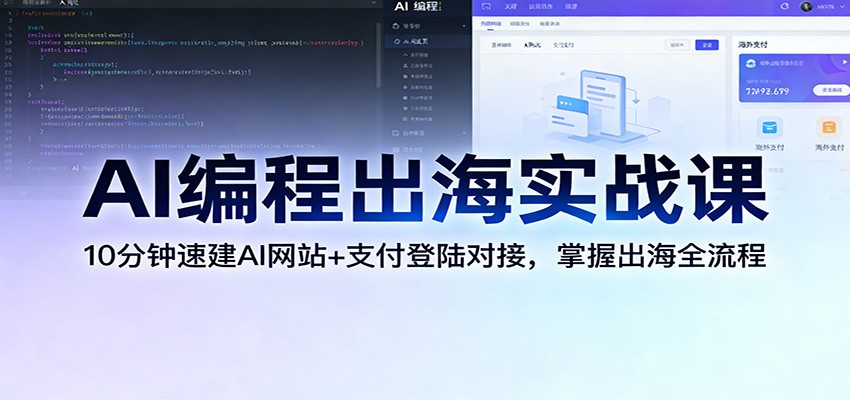 AI编程出海实战课：10分钟速建AI网站+支付登陆对接，掌握出海全流程-知芽创业社