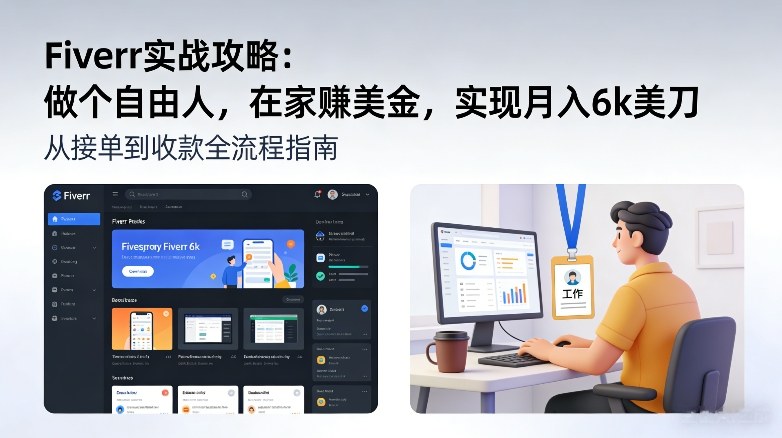 Fiverr实战攻略，做个自由人，在家賺美金，实现月入6k美刀-知芽创业社
