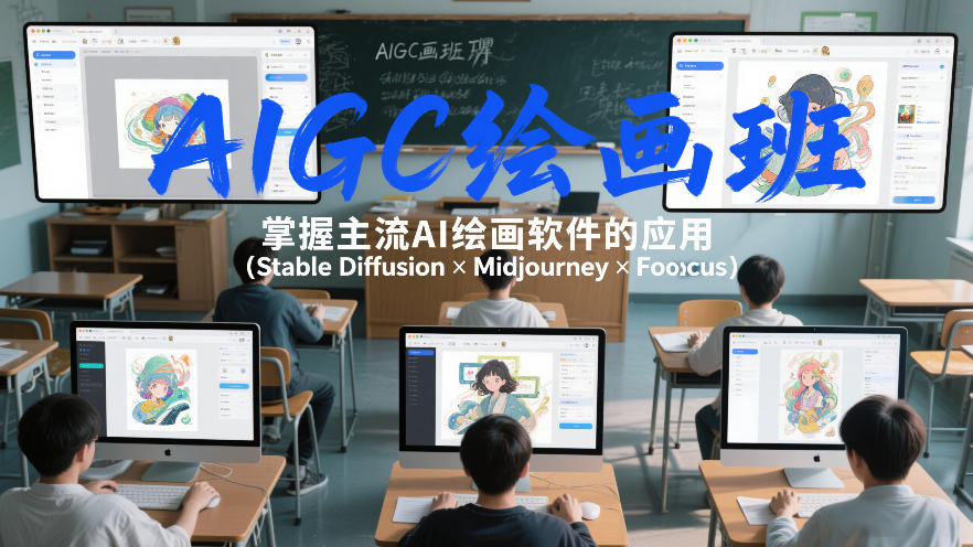 AIGC绘画班，掌握主流Ai绘画软件的应用(Stable Diffusion x Midjourney x Fooocus)-知芽创业社