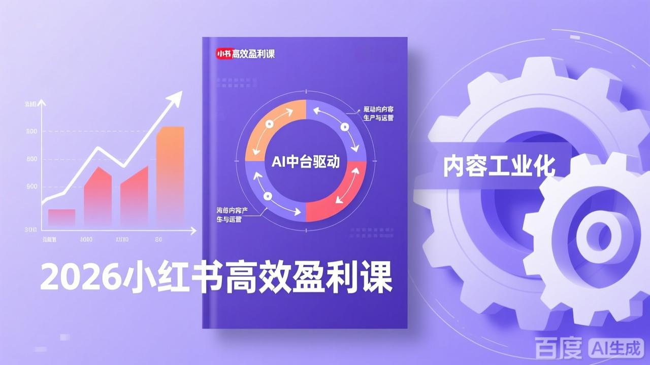 2026小红书高效盈利课，流量双引擎+内容工业化+AI中台驱动，构建可复制的千万级营收模型-知芽创业社
