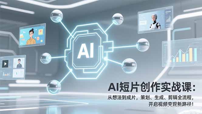 AI短片创作实战课：从想法到成片，策划、生成、剪辑全流程，开启视频变现新路径！-知芽创业社