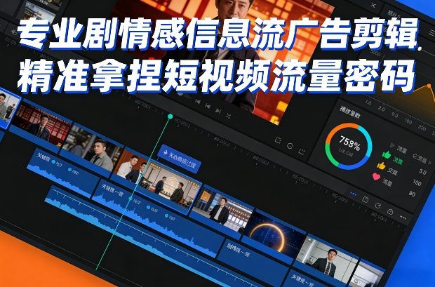 专业剧情感信息流广告剪辑，精准拿捏短视频流量密码-知芽创业社