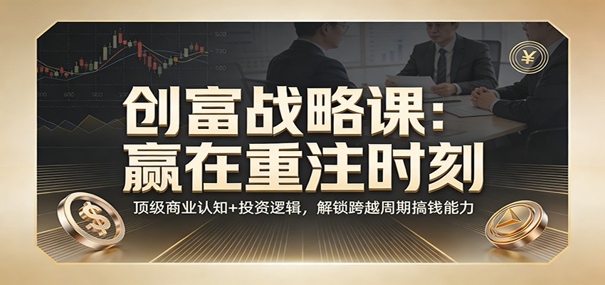 《创富战略课：赢在重注时刻》顶级商业认知+投资逻辑，解锁跨越周期搞钱能力-知芽创业社