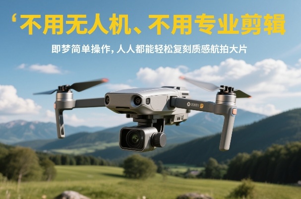 不用无人机、不用专业剪辑，即梦简单操作，人人都能轻松复刻质感航拍大片-知芽创业社