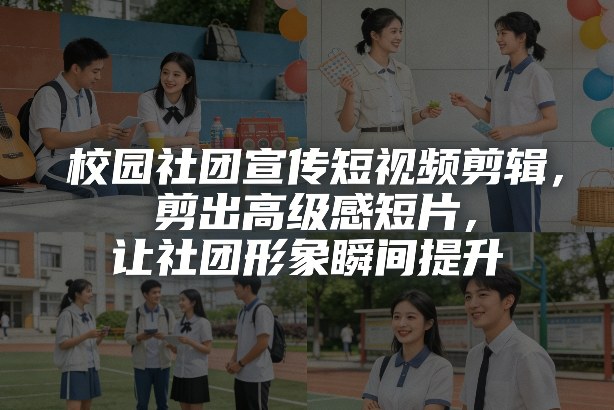 校园社团宣传短视频剪辑，剪出高级感短片，让社团形象瞬间提升-知芽创业社