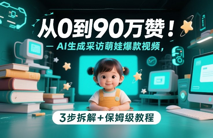 从0到90万赞：AI生成采访萌娃爆款视频，3步拆解+保姆级教程-知芽创业社
