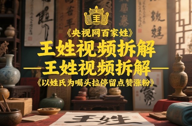 央视网百家姓–王姓视频拆解，以姓氏为噱头拉停留点赞涨粉-知芽创业社