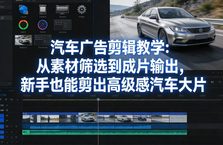 汽车广告剪辑教学：从素材筛选到成片输出，新手也能剪出高级感汽车大片-知芽创业社
