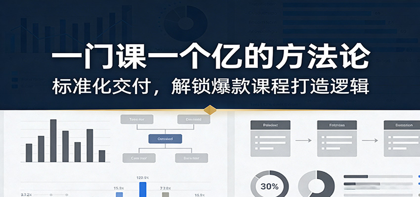 一门课一个亿的方法论：标准化交付，解锁爆款课程打造逻辑-知芽创业社