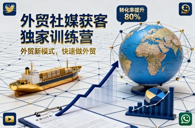 外贸社媒获客独家训练营，外贸新模式，快速做外贸(更新26年2月)-知芽创业社