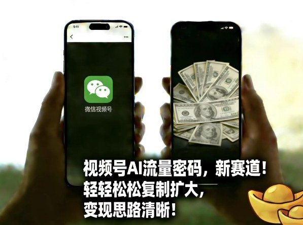 视频号AI流量密码新赛道，轻轻松松复制扩大，变现思路清晰-知芽创业社