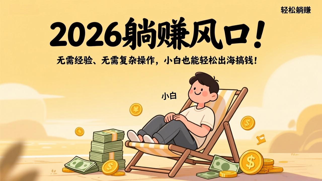 2026躺赚风口！无需经验、无需复杂操作，小白也能轻松出海搞钱！-知芽创业社