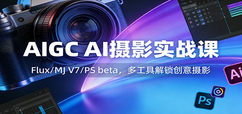 AIGC AI摄影实战课：Flux/MJ V7/PS beta，多工具解锁创意摄影-知芽创业社