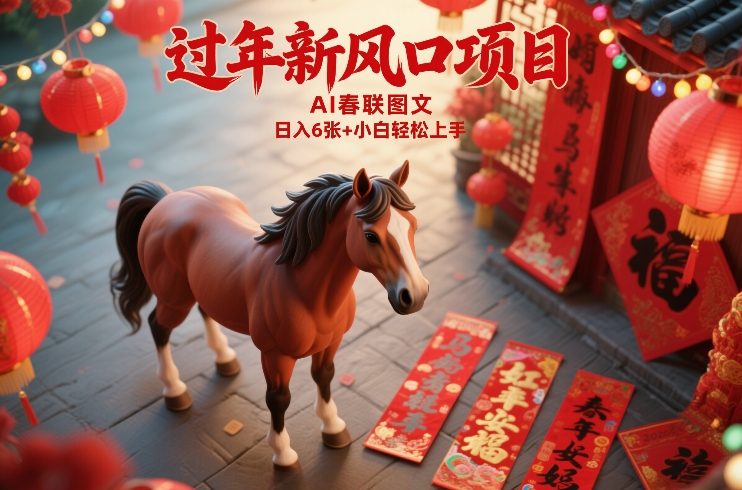 过年新风口项目，用ai春联图文，日入6张+小白轻松上手【揭秘】-知芽创业社