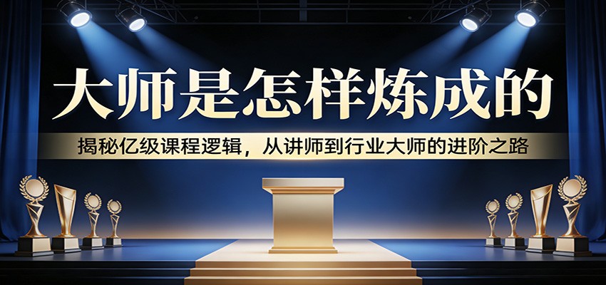 大师是怎样炼成的：揭秘亿级课程逻辑，从讲师到行业大师的进阶之路-知芽创业社