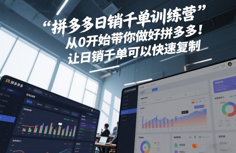 拼多多日销千单训练营，从0开始带你做好拼多多，让日销千单可以快速复制(更新26年2月)-知芽创业社