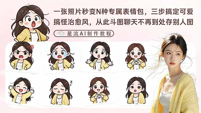 一张照片秒变N种专属表情包，三步搞定可爱搞怪治愈风，从此斗图聊天不再到处存别人图-知芽创业社