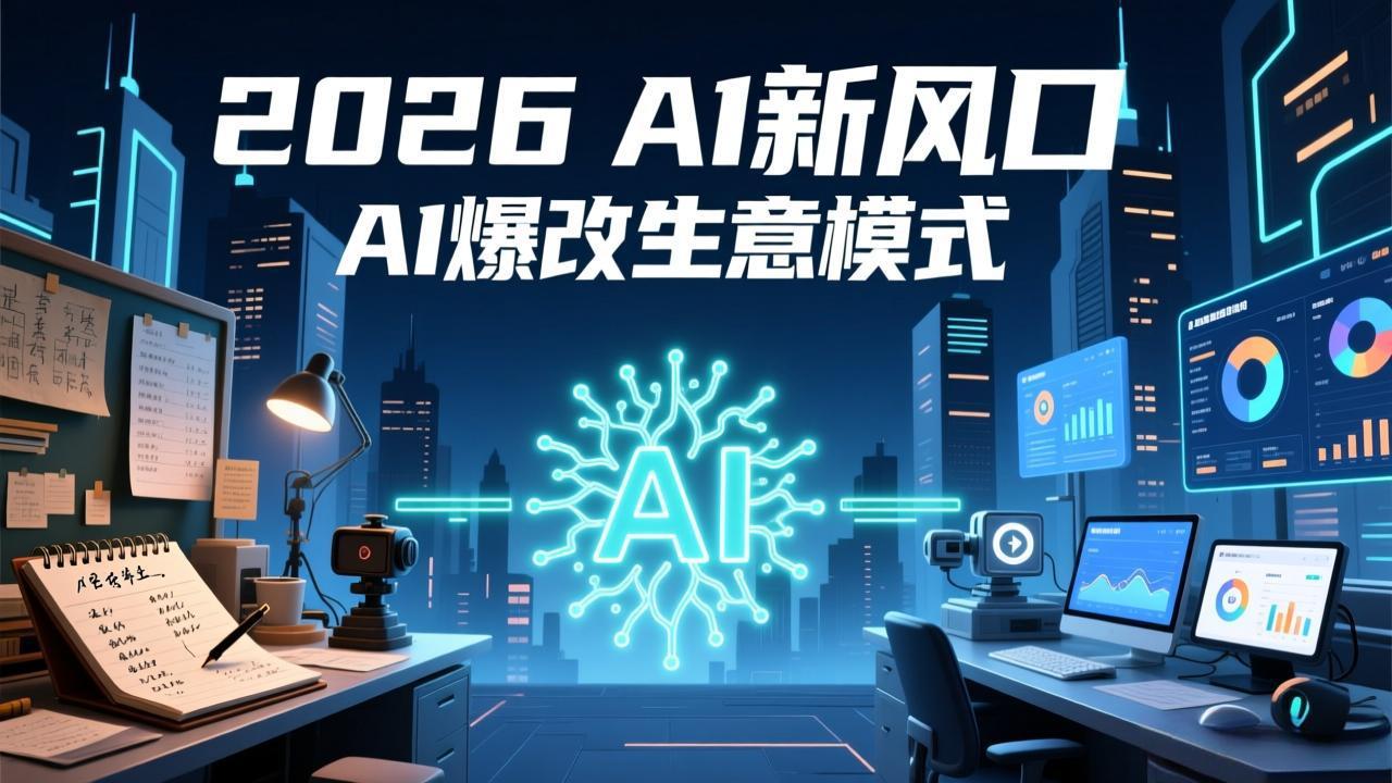 2026年AI创富新风口，用人工智能爆改你的生意模式，从短视频到直播全面降本增效抢占先机-知芽创业社