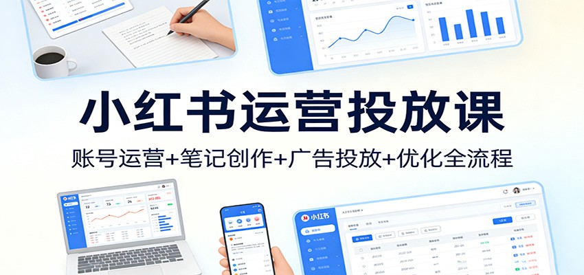 小红书运营投放课：账号运营+笔记创作+广告投放+优化全流程-知芽创业社