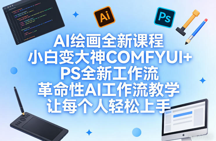 AI绘画全新课程，小白变大神COMFYUI+PS全新工作流，革命性AI工作流教学，让每个人轻松上手-知芽创业社