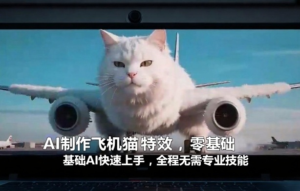 AI制作飞机猫特效,零基础AI快速上手,全程无需专业技能-知芽创业社