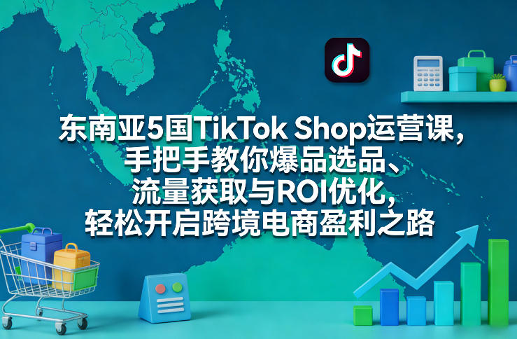 东南亚5国TikTok Shop运营课，手把手教你爆品选品、流量获取与ROI优化，轻松开启跨境电商盈利之路-知芽创业社