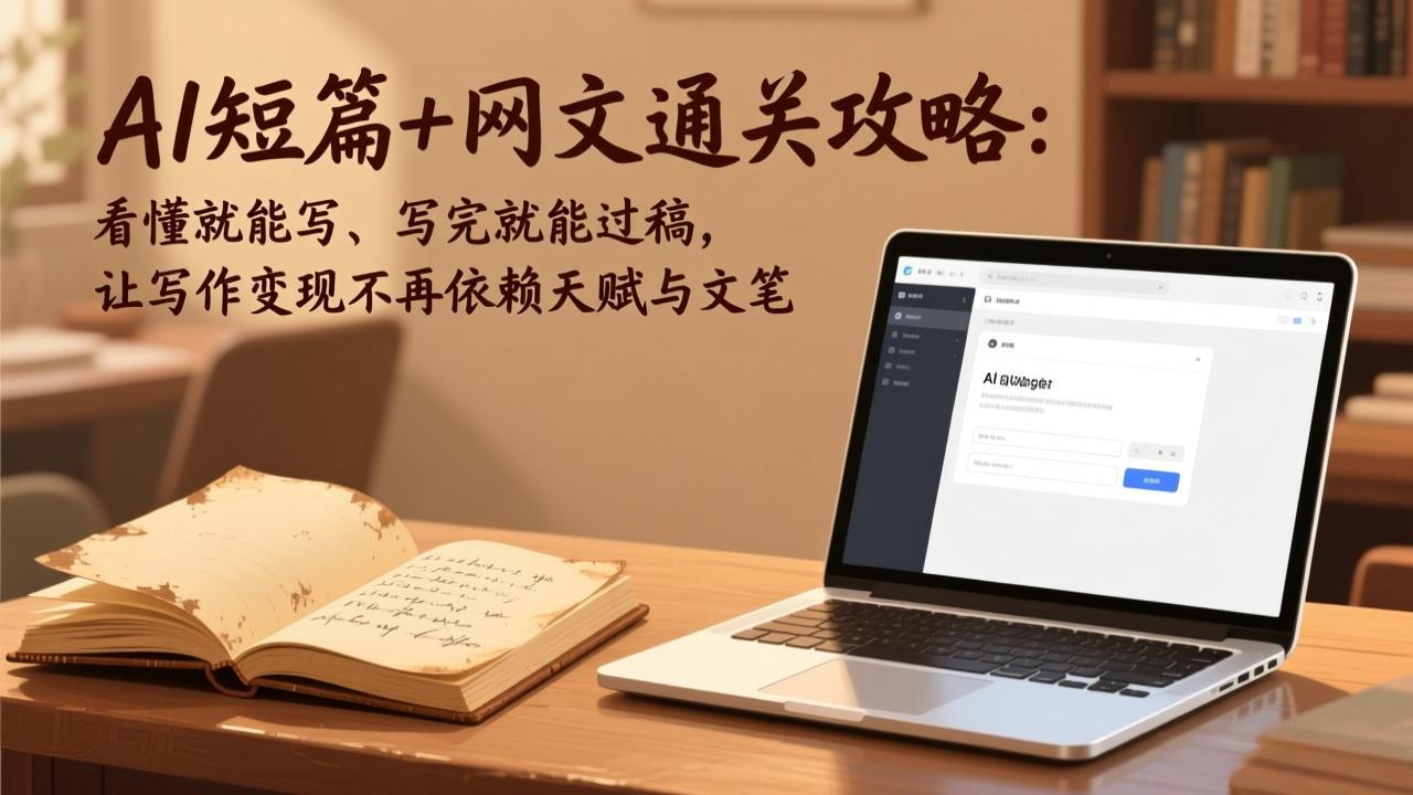 AI短篇+网文通关攻略：看懂就能写、写完就能过稿，让写作变现不再依赖天赋与文笔-知芽创业社